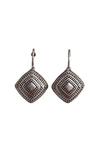 Pursehuit Silver earrings, diamond shape, Glen C1