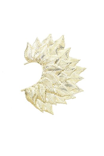 Pursehuit Ear cuff earring, gold, with leaves, Patricia C1