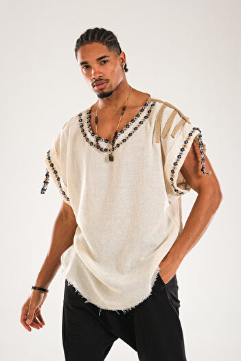 COCOPELLI Μπλουζάκι με σχέδιο Oversize από ύφασμα Buldan