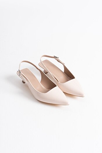 İREM Maried Beige Patent Leather Women's Shoes