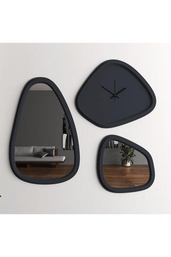 4gdran Wooden decorative clock with two mirrors