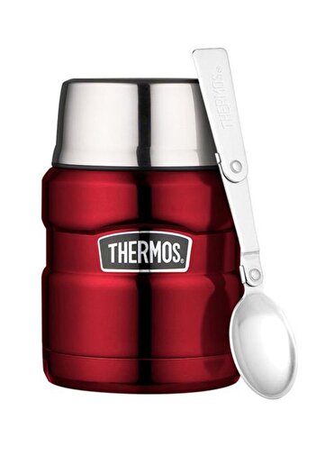 Thermos ترمس طعام ستانلس كينج مناسب للتخييم والاستخدام اليومي 0.47 لتر أحمر