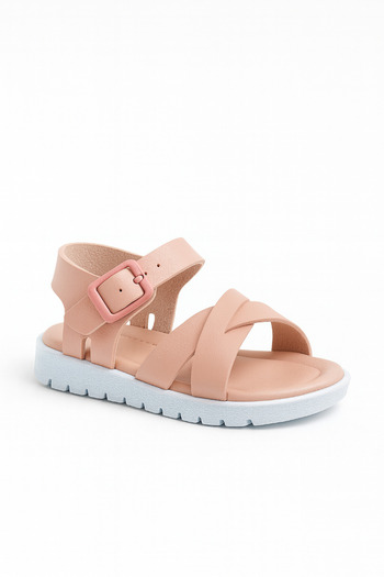Zilvana Colorful Cross-Strapped Buckle Summer Casual Children's Sandals – Non-Slip White Sole, Comfortable and Stylish