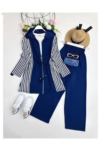 YEDİLALE Belden Tunnel Drawstring Zipper Jacket Pants Double Set [38-46 Size Range]