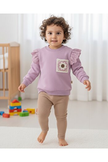 voyyo kids baby Baby Girl Floral Pocket Detailed Ribbed Tights 6-9-12-18-24 Months Seasonal Girl Set
