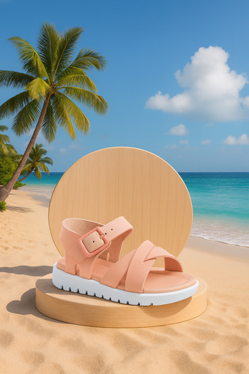 Zilvana Colorful Cross-Strapped Buckle Summer Casual Children's Sandals – Non-Slip White Sole, Comfortable and Stylish
