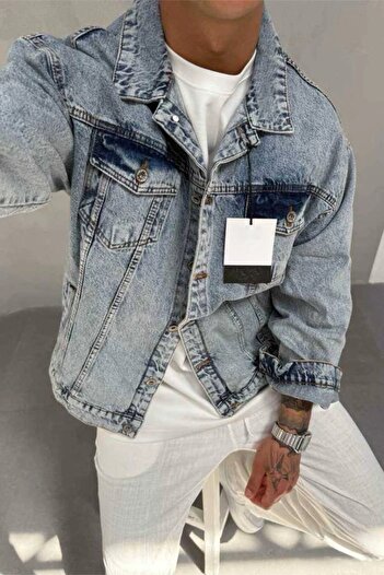 MADZEYMODA Denim Fabric Blue Comfortable Fit Men's Jean Denim Jacket Ke-615