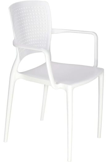 TRAMONTINA Safira White Polypropylene and Fiberglass Chair With Armrests