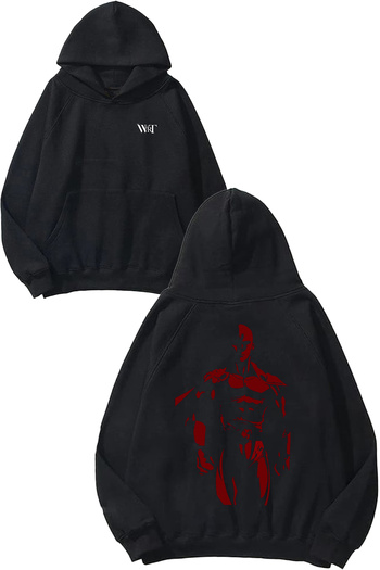 THEWERT One Punch Man 7 Design Back Printed Black Hooded Sweatshirt