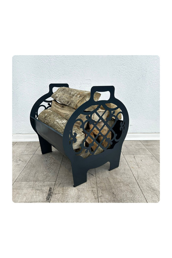 Trabzon Isı Market Metal Şömine Soba Odunluk Vella | Antrasit Gri (40*40*45cm)