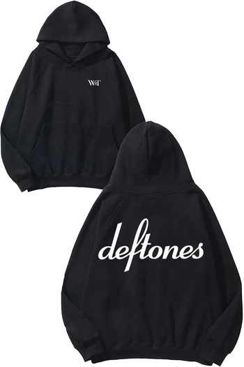 THEWERT Deftones 17 Design Back Printed Black Hooded Sweatshirt