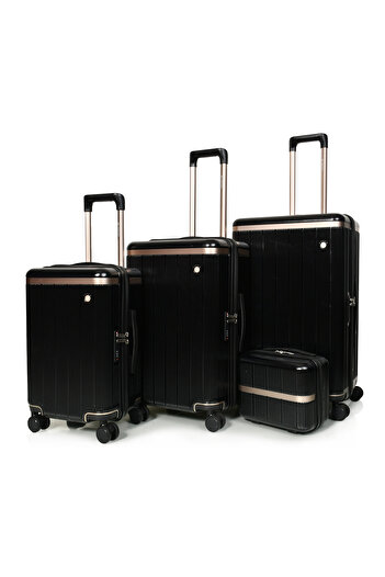 MORANO Four-piece travel bag, durable and lightweight, four-wheeled suitcase with a numbered security lock