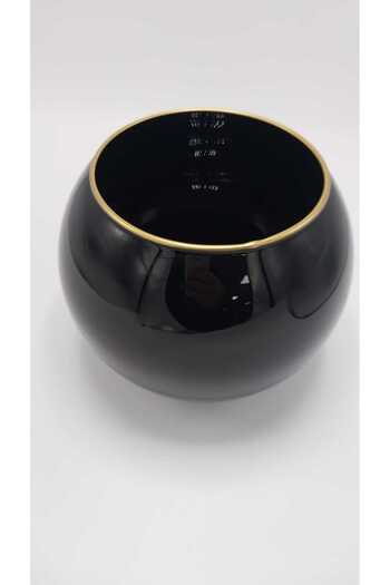 Ebruli hediyelik Handmade Stylish Decorative Vase Black Color 15X18Cm