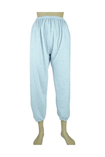 Ceylanoğlu Women's Printed Summer Cotton Pajamas with Elasticated Legs, Mother's Pajamas, 3-Piece Set