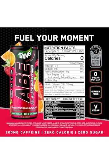 applied nutrition ABE Ultimate Pre Workout Drink, Tang Orange Strawberry, Box of 12 Piece
