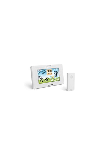 Bewello Digital Thermometer and Alarm Clock Indoor/Outdoor USB, Battery White