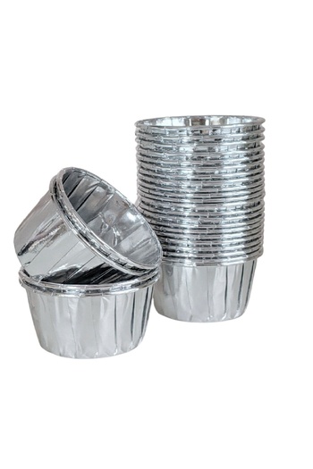 kidspartim Muffin Cake Capsule Silver 25 Pieces