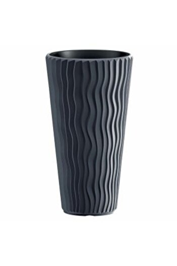 Mercaton Decorative Flower Pot, Round, Tall, Anthracite, 11/37 L, 34.9×62 cm, Sandy Slim,