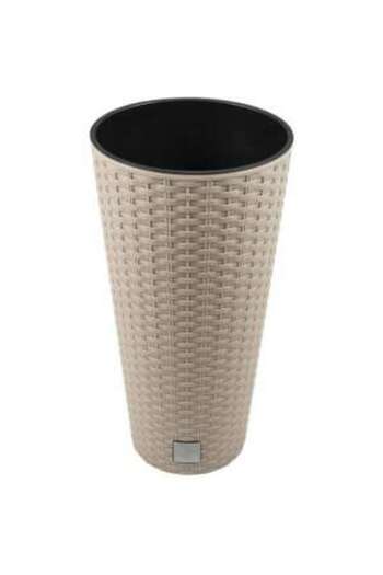 Prosperplast Decorative Flower Pot, Prosperplast, Rato, Rattan-like, Round, Tall, Brown, 40×76.3 cm