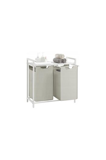 Mercaton Bathroom Cabinet, Mercaton, MDF Shelf, Steel Frame, 2 Laundry Compartments, White, 73x33x72 cm