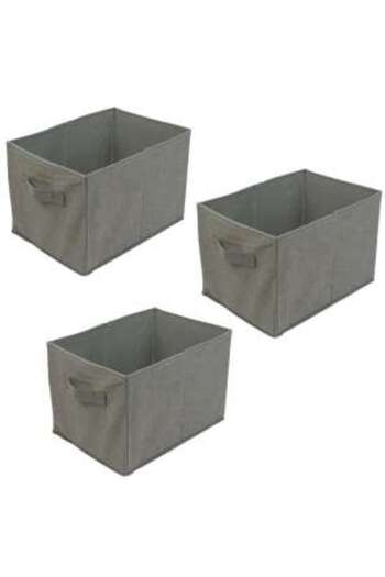 Mercaton Set 3 Pieces Foldable Storage Box with Rigid Side Walls, Max. 4 kg, 32 x 23 x 23 cm