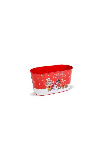 Mercaton Christmas Metal Basket Snowman 23 x 11.5 x 11.5 cm