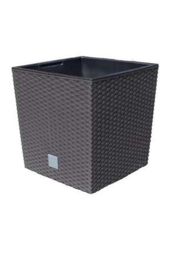 Prosperplast Decorative Flower Pot, Prosperplast, Rato, Imitation Rattan, Square, Brown, 40x40x40.8 cm