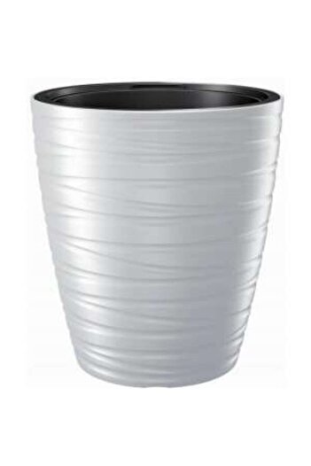 Prosperplast Decorative flower pot, round, white, 29.632.9 cm, Maze
