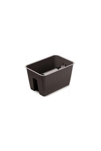 Prosperplast Decorative flower pot, rectangular, for railings, brown, 39.6×27.2×22.5 cm