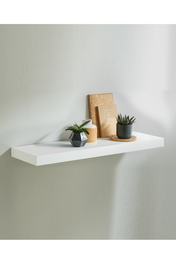 AsolBD Decorative Floating Wall Mounted Shelves with Stylish Invisible Brackets Modern Faux Wood Storage