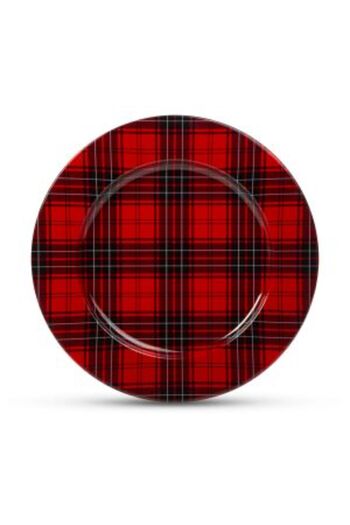 Mercaton Christmas Tray Metal Plaid 33 cm