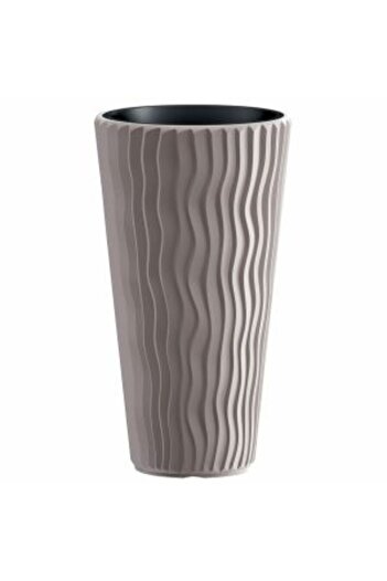 Mercaton Decorative flower pot, round, tall, brown, 11/37L, 34.9x62 cm, Sandy Slim,
