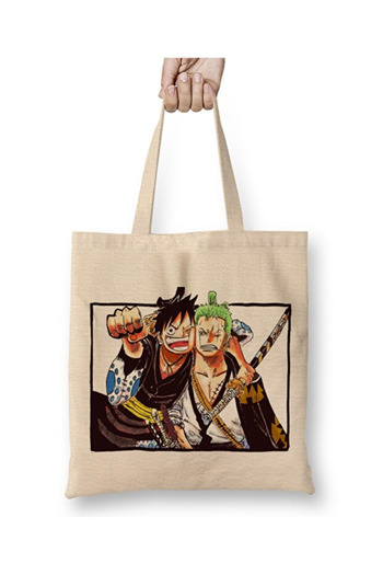 Toyaso Luffy One Piece Zoro and Luffy Tote Bag Long Handle Shopping Bag Beach Bag