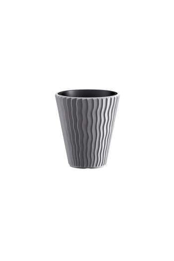 Prosperplast Decorative Flower Pot, Round, Gray, 29.733 cm, Sandy
