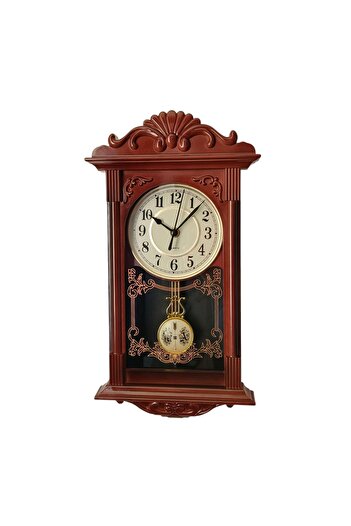 OEM Vintage brown wall clock with pendulum 41 cm