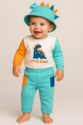 RAPAPA Baby Boy Dinosaur Printed 3-Piece Set – Bodysuit, Pants and Hat 252027