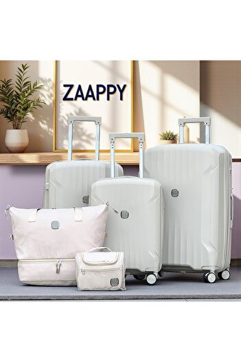 ZAAPPY Hardshell PP 5PCS Set Luggage, Lightweight, Spinner Wheels with Toiletry