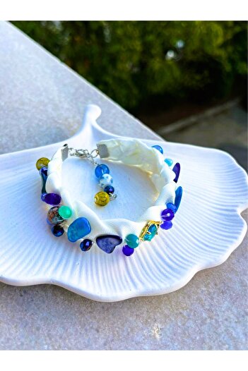 madam shushu Handmade Stone Decorated Bracelet (Ribbon Weave)