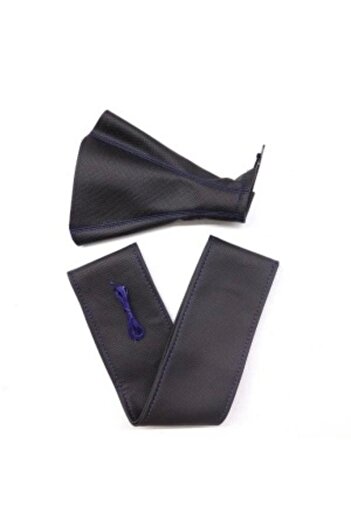 Toptan Bulurum Steering Wheel Cover and Gear Shift Gaiter Compatible with All Vehicles Black Vinyl Blue