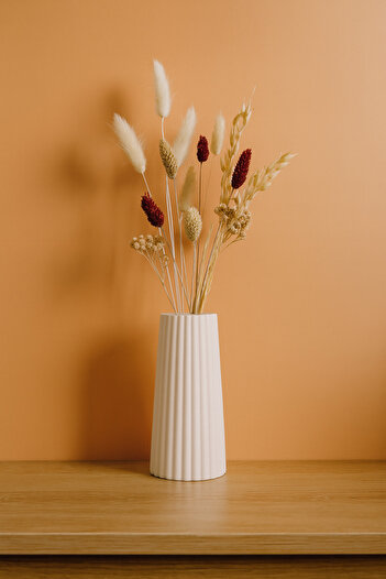 LalezarHome Concrete Decorative Vase 19 cm – Modern Minimalist Flower Pot & Planter