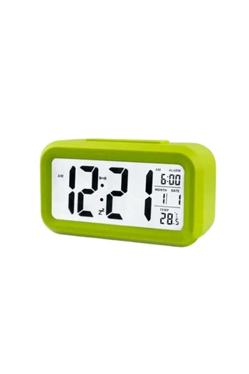 Poro Online Table Clock with Thermometer and Alarm GREEN