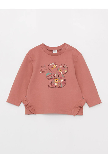 LC Waikiki Long Sleeve Floral Printed Baby Girl 2-Piece Sweatshirt