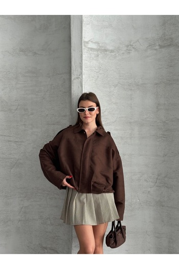MEECY Viral Suede Bomber Jacket