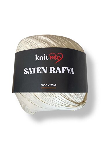 knitme Knit Me Saten Rafya-Raffia İplik 100 Gr Açık Krem