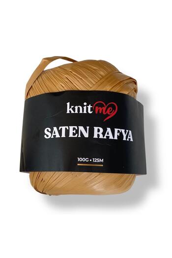 knitme Knit Me Saten Rafya-Raffia İplik 100 Gr Sütlü Kahve