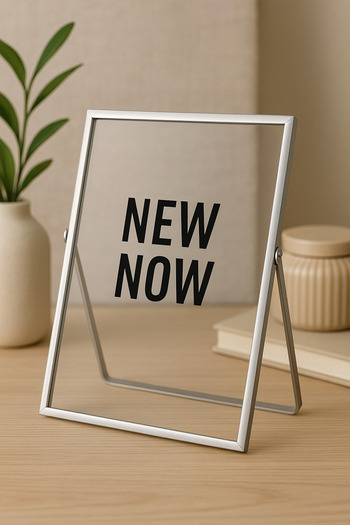 NEWNOW Luna Transparent Frame – Desktop Photo and Poster Frame 15 X 20 cm Silver