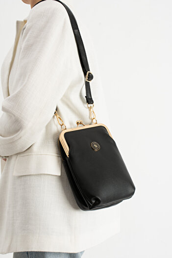 çkn sedat çakan çanta & fular & aksesuar Flat Leather Women's Crossbody Bag (Phone Holder Wallet Bag)