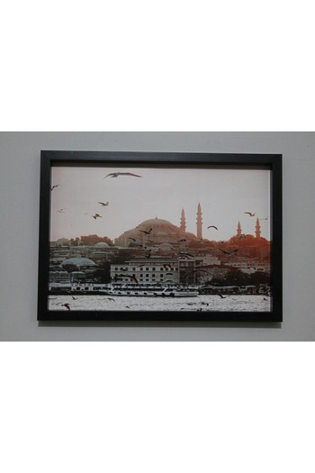 LİFE GLOBAL Picture Frame Black 20X30 with Picture and Plexi Protection Single Piece Istanbul