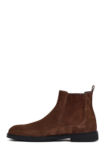 Derimod Men's Brown Suede Leather Chelsea Boots 25Wfd702110