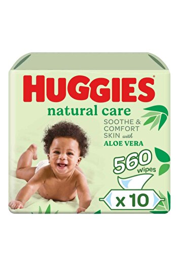 Huggies Natural Baby Wipes Aloe Vera 10 x 56 Wipes